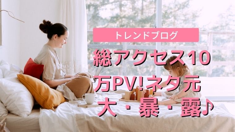 総アクセス10万PV超え！トレンドブログの超オイシイ当たりネタ大公開